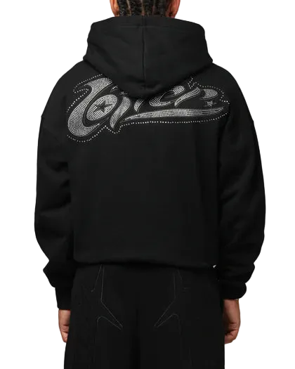 Loiter Silicone Rhinestone Zip Up Hoodie