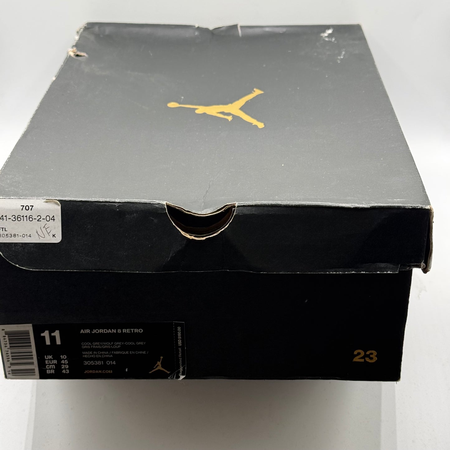 (Used) Jordan 8 Cool Grey Size 11
