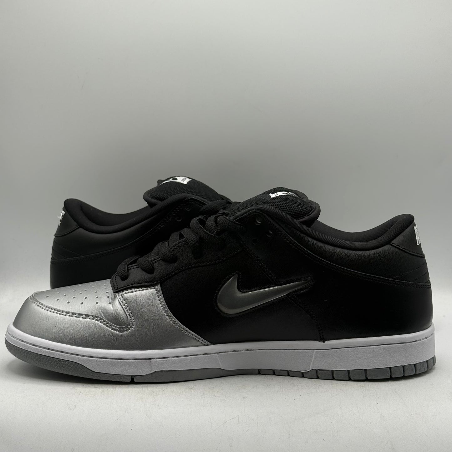 (Used Replacement Box) Nike SB Dunk Low Supreme Jewel Swoosh Silver Size 13