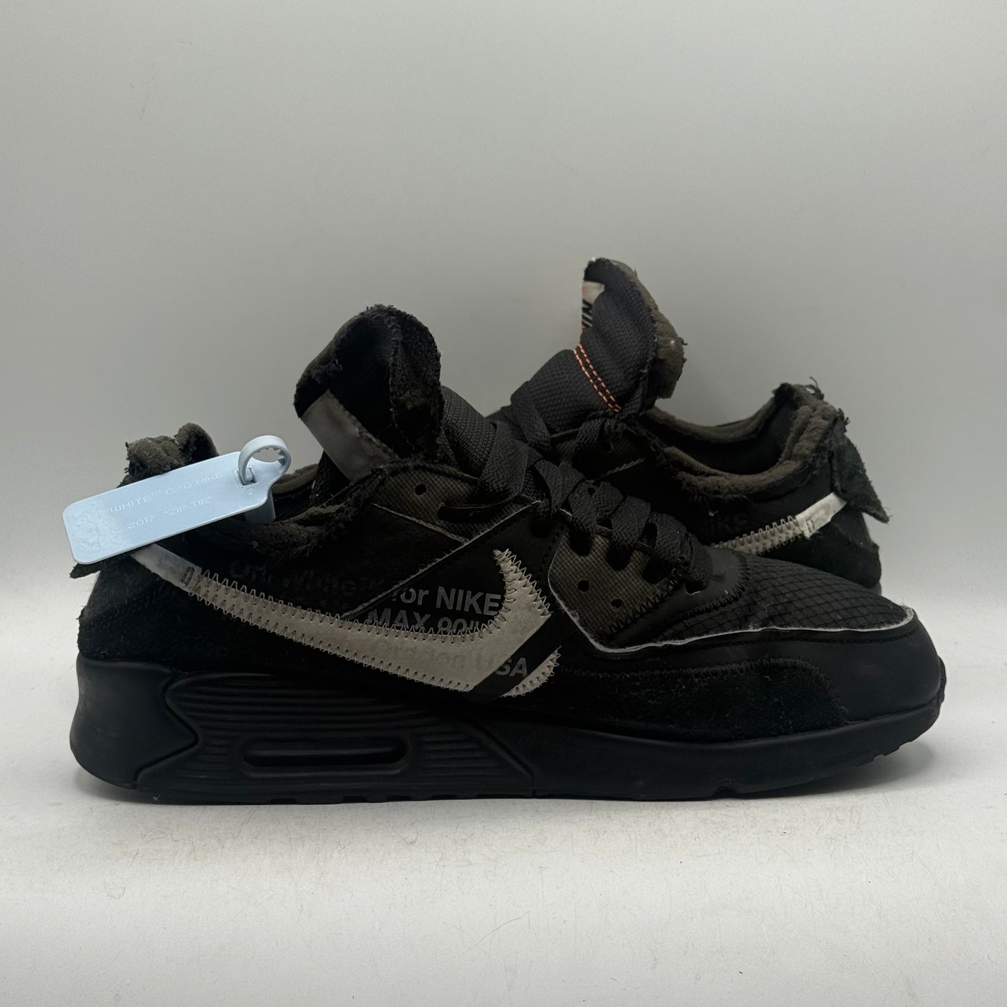 (Used No Box) Nike Air Max 90 Off-White Black Size 8