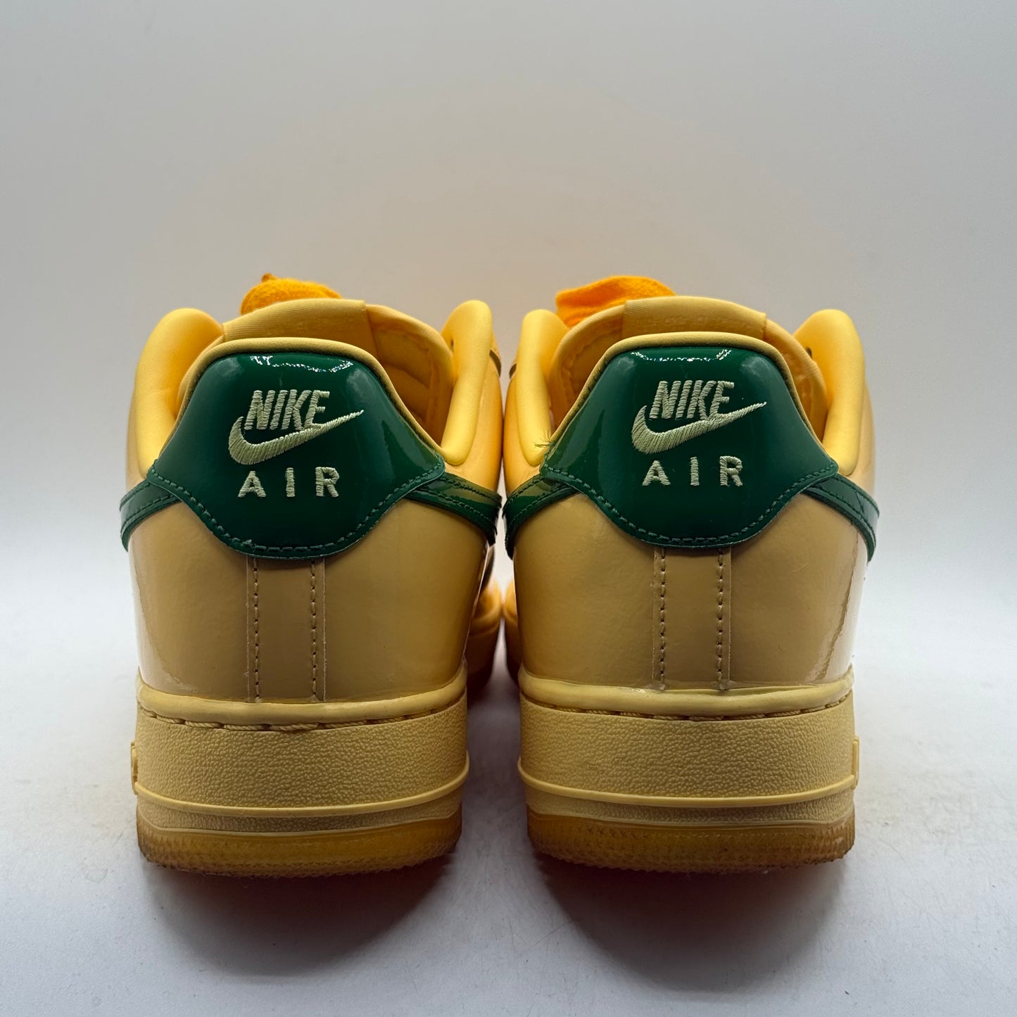 (Used) Nike Air Force 1 Low Patent Leather Topaz Gold Pine Green Size 8.5