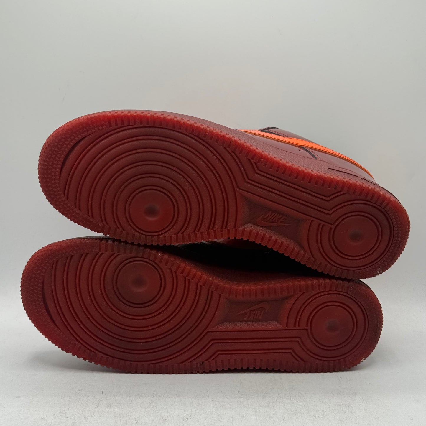 (Used) Nike Air Force 1 Patent Leather Dark Team Red Safety Orange Size 9