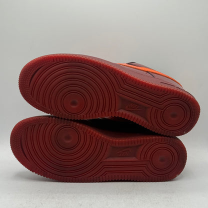 (Used) Nike Air Force 1 Patent Leather Dark Team Red Safety Orange Size 9