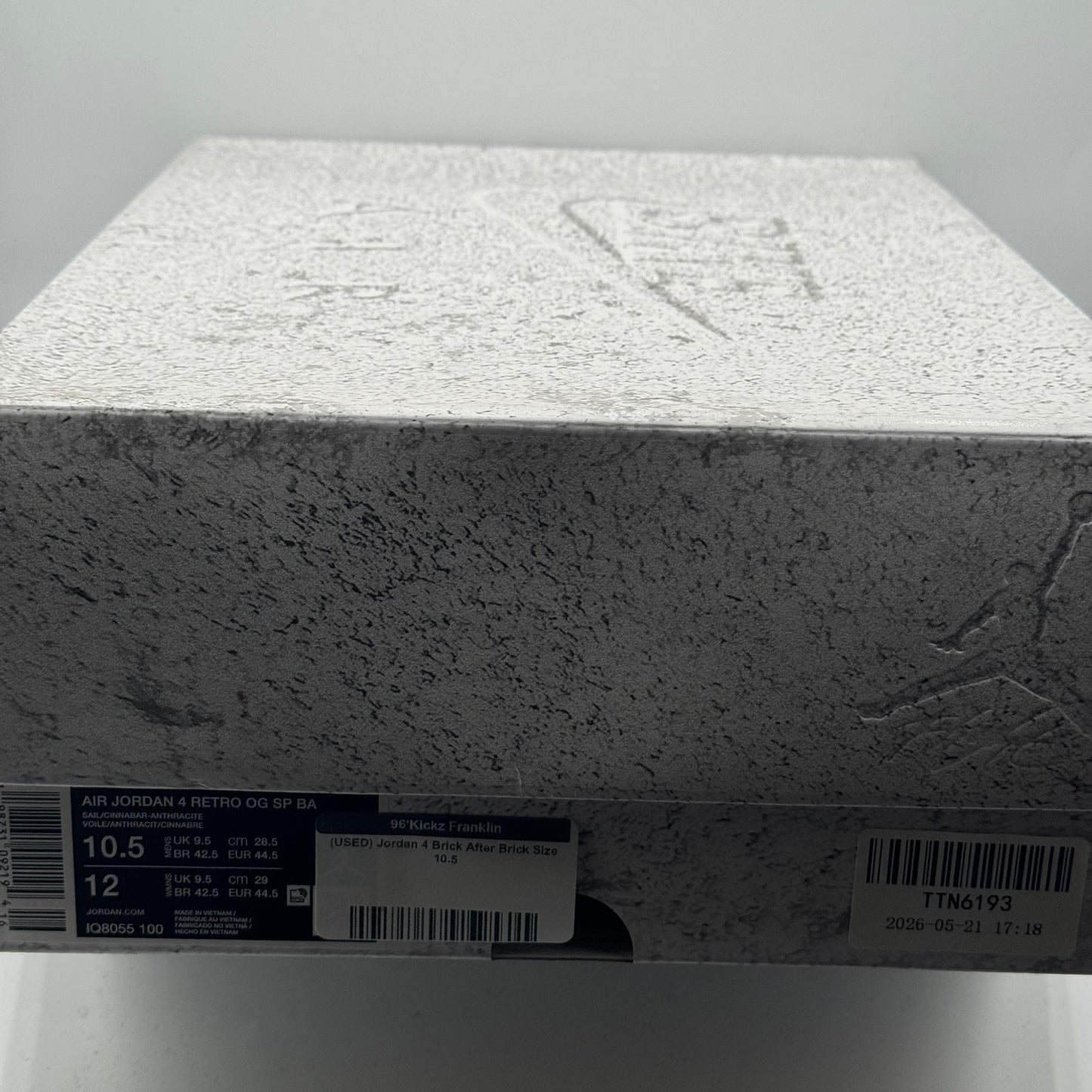 (USED) Jordan 4 Brick After Brick Size 10.5