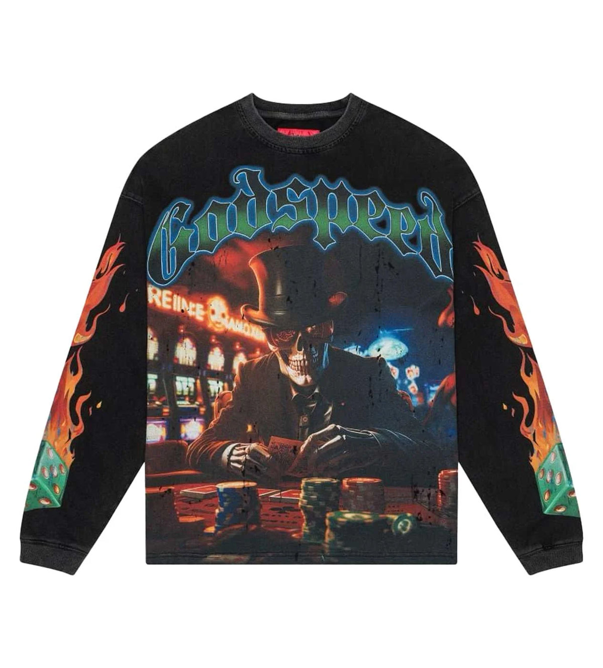 Godspeed Life's a Gamble L/S Thermal Tee Black Wash
