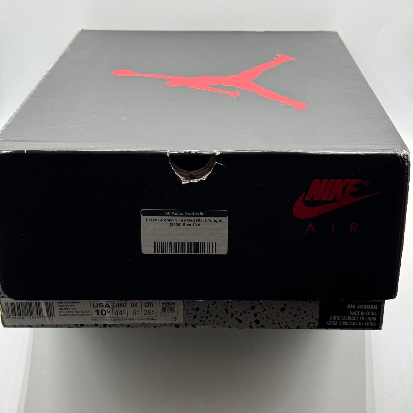(Used) Jordan 5 Fire Red Black Tongue (2025) Size 10.5