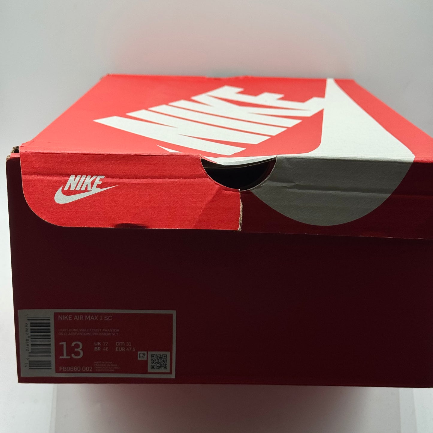 (Used) Nike Air Max 1 Light Bone Violet Dust Size 13