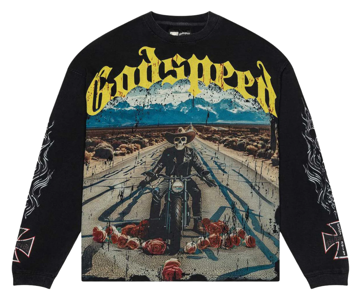 GodSpeed Long Lonely Road L/S T-Shirt (Black Wash)