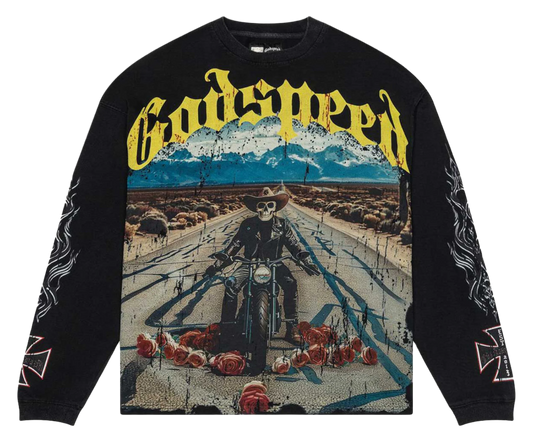 GodSpeed Long Lonely Road L/S T-Shirt (Black Wash)