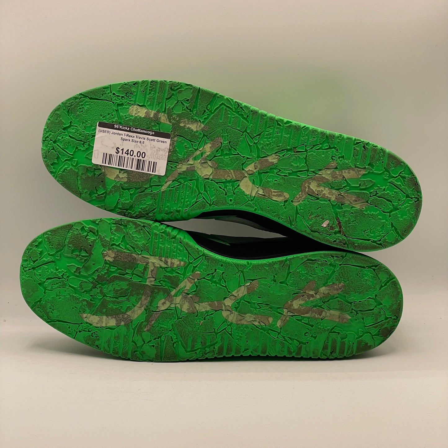 (USED) Jordan T-Rexx Travis Scott Green Spark Size 8.5