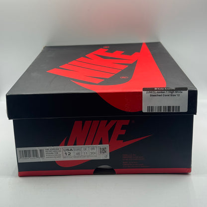 (USED) Jordan 1 High White Bleached Coral Size 12
