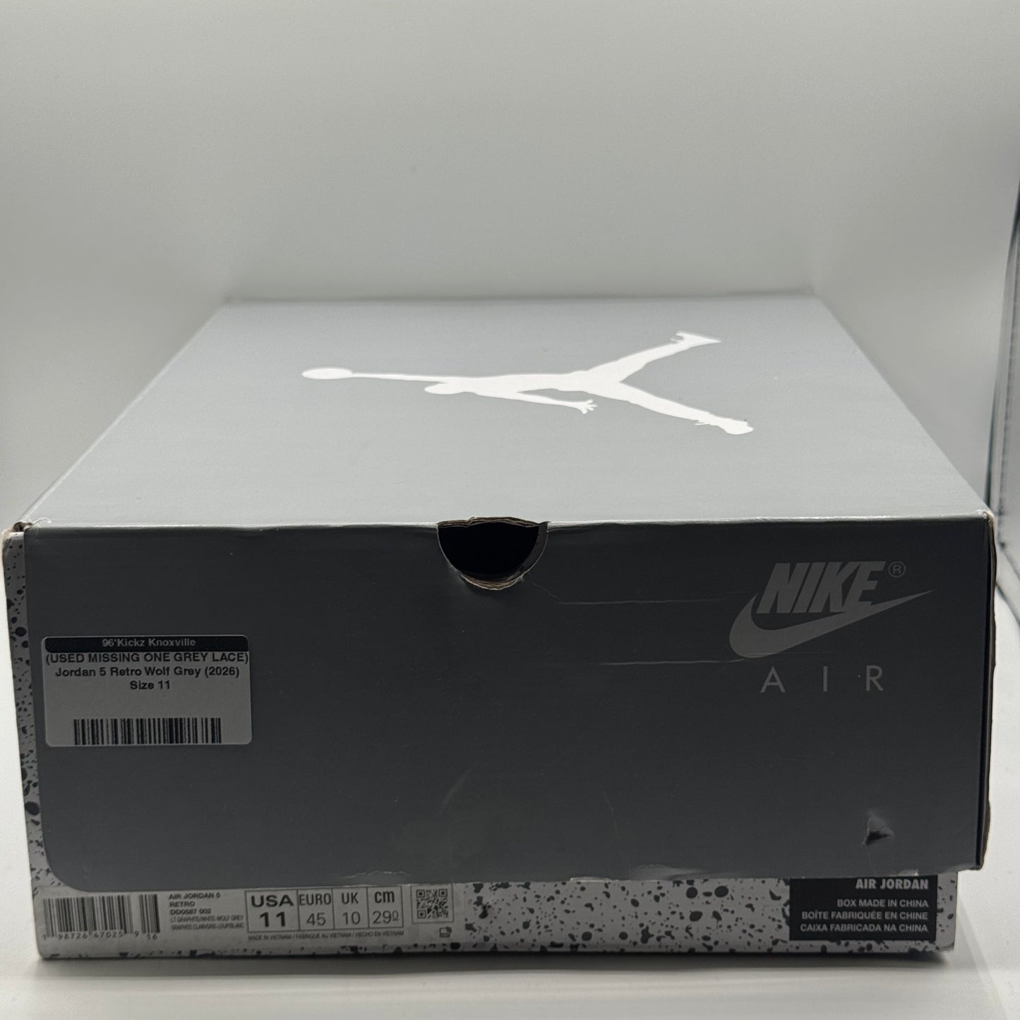 (USED MISSING ONE GREY LACE) Jordan 5 Retro Wolf Grey (2026) Size 11