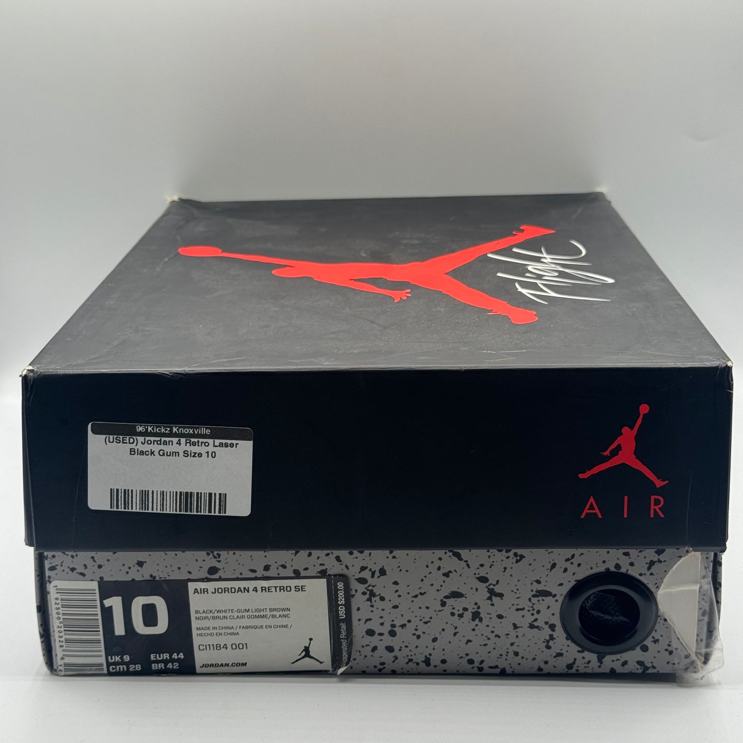(USED) Jordan 4 Retro Laser Black Gum Size 10