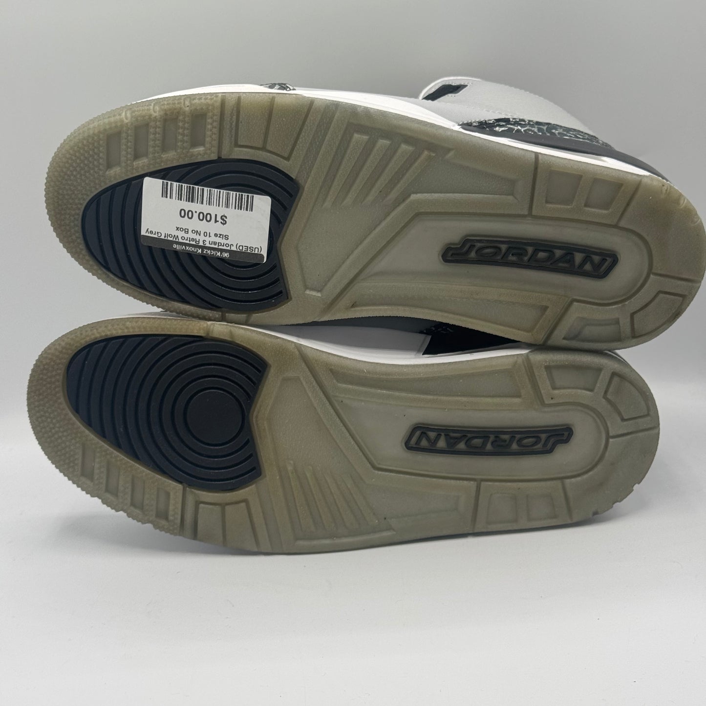 (USED) Jordan 3 Retro Wolf Grey Size 10 No Box