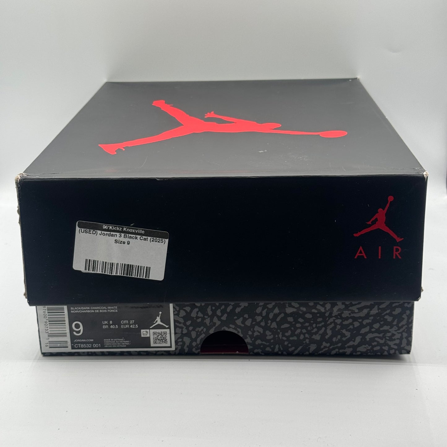 (USED) Jordan 3 Black Cat (2025) Size 9