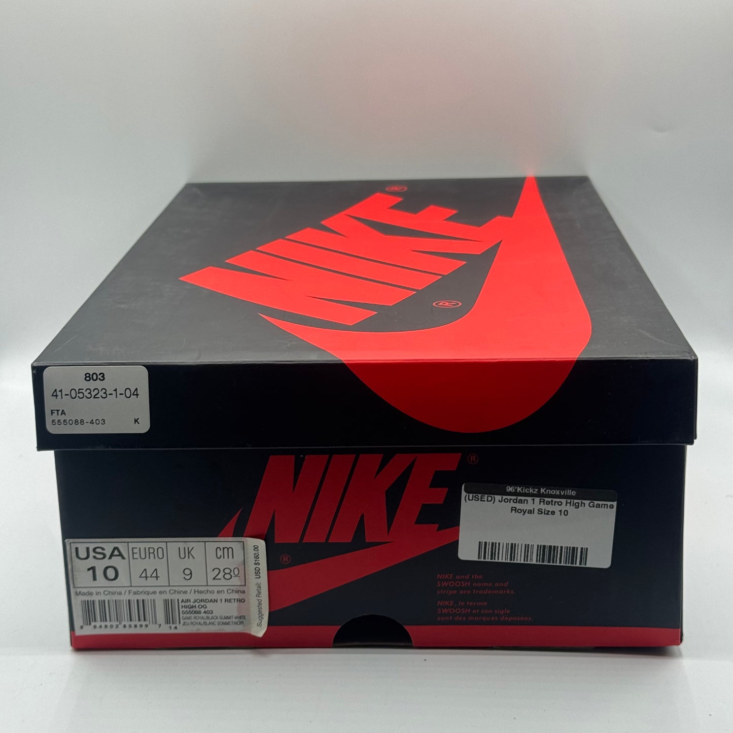 (USED) Jordan 1  Retro High Game Royal Size 10