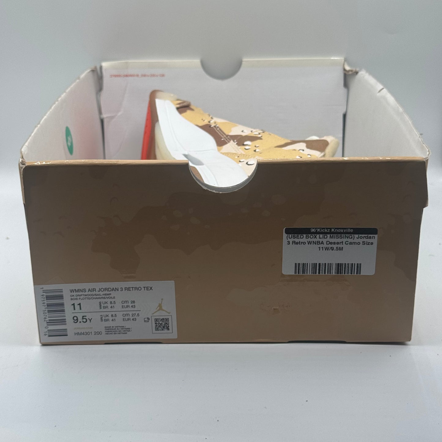 (USED BOX LID MISSING) Jordan 3 Retro WNBA Desert Camo Size 11W/9.5M