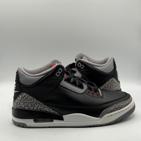 (Used No Box Lid) Jordan 3 Retro Black Cement (2024) Size 8