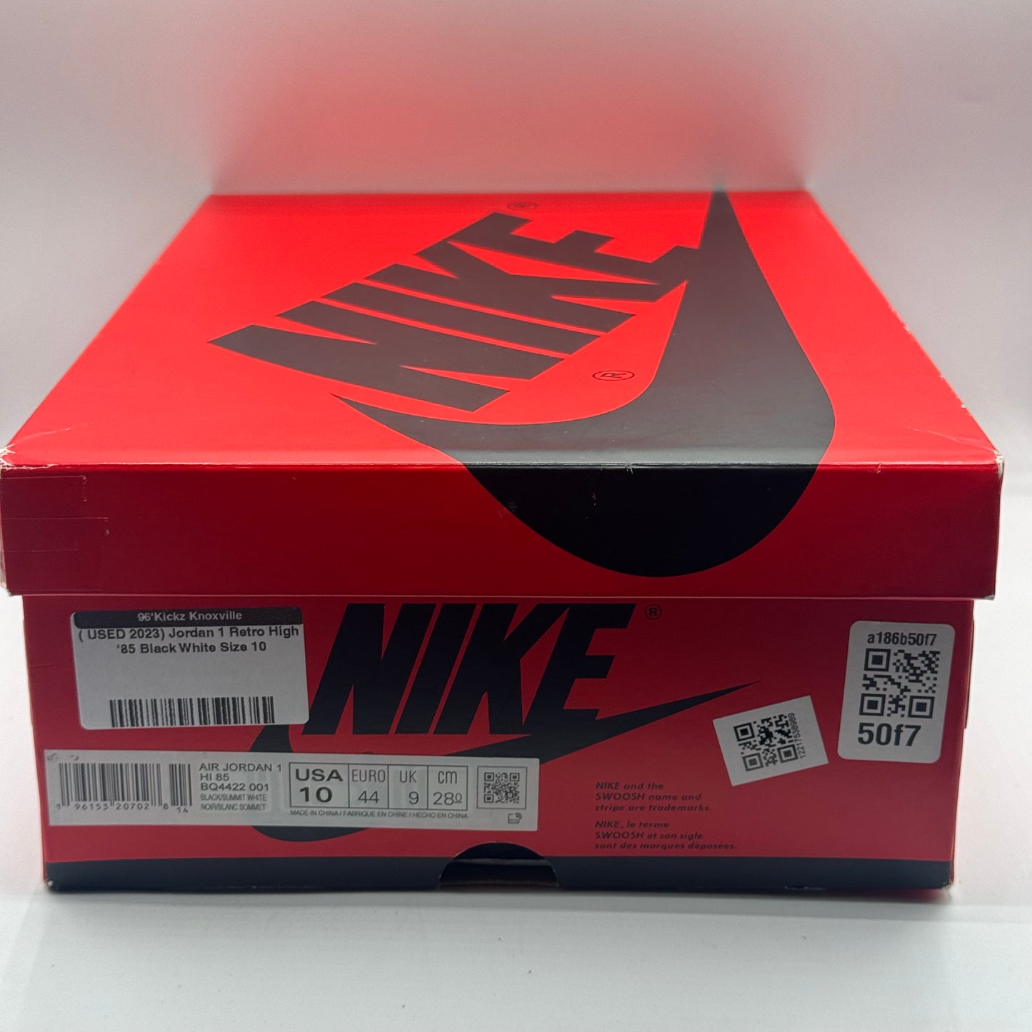 (USED) Jordan 1 Retro High ‘85 Black White (2023) Size 10