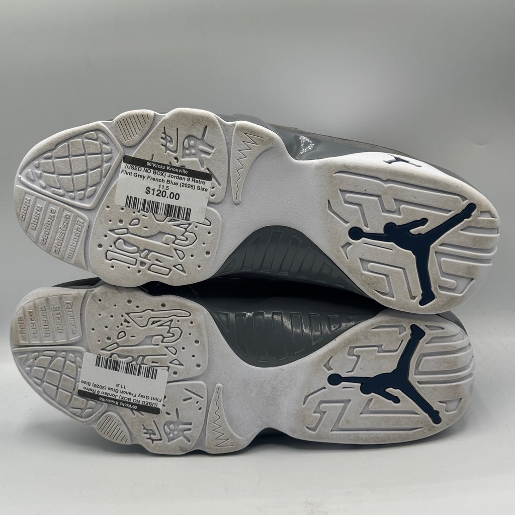 (USED NO BOX) Jordan 9 Retro Flint Grey French Blue (2026) Size 11.5