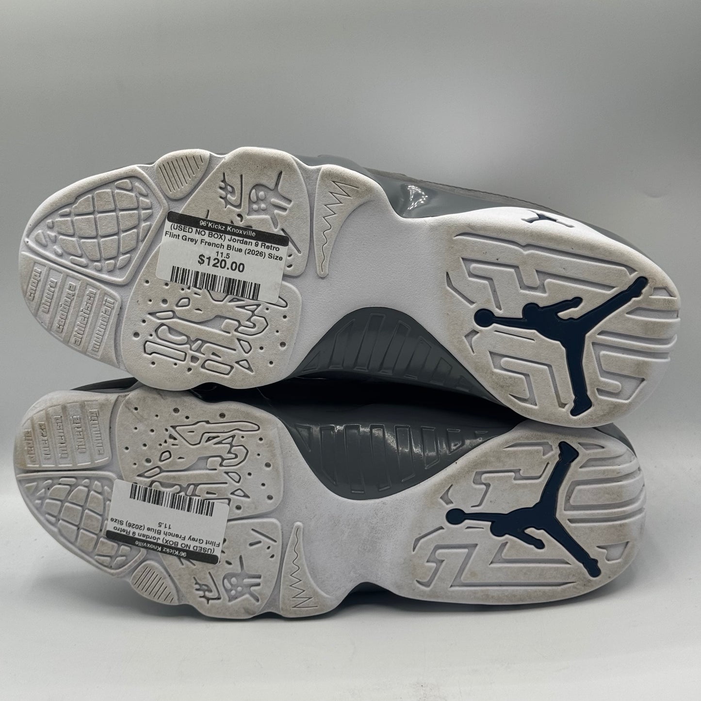 (USED NO BOX) Jordan 9 Retro Flint Grey French Blue (2026) Size 11.5