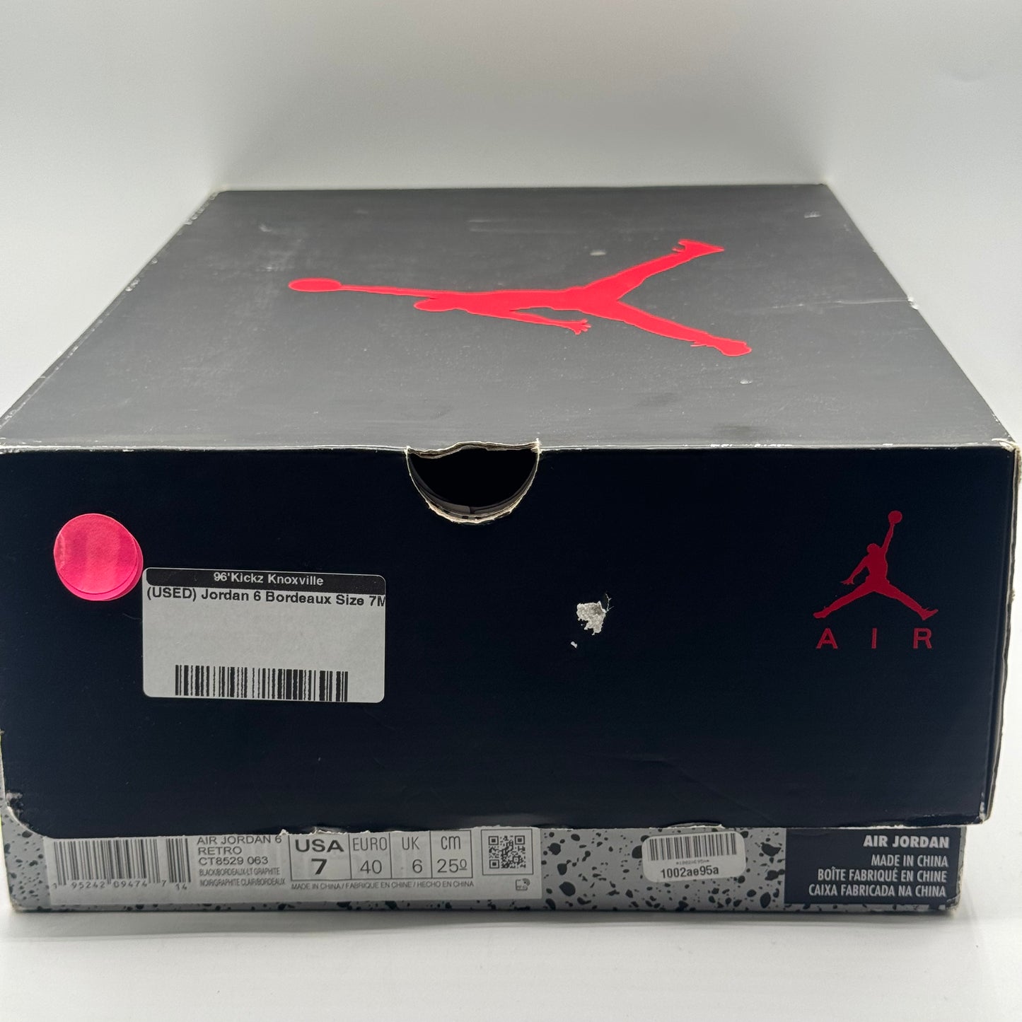 (USED) Jordan 6 Bordeaux Size 7M
