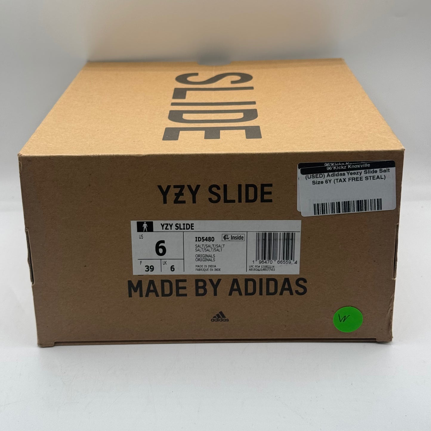 (USED) Adidas Yeezy Slide Salt Size 6Y