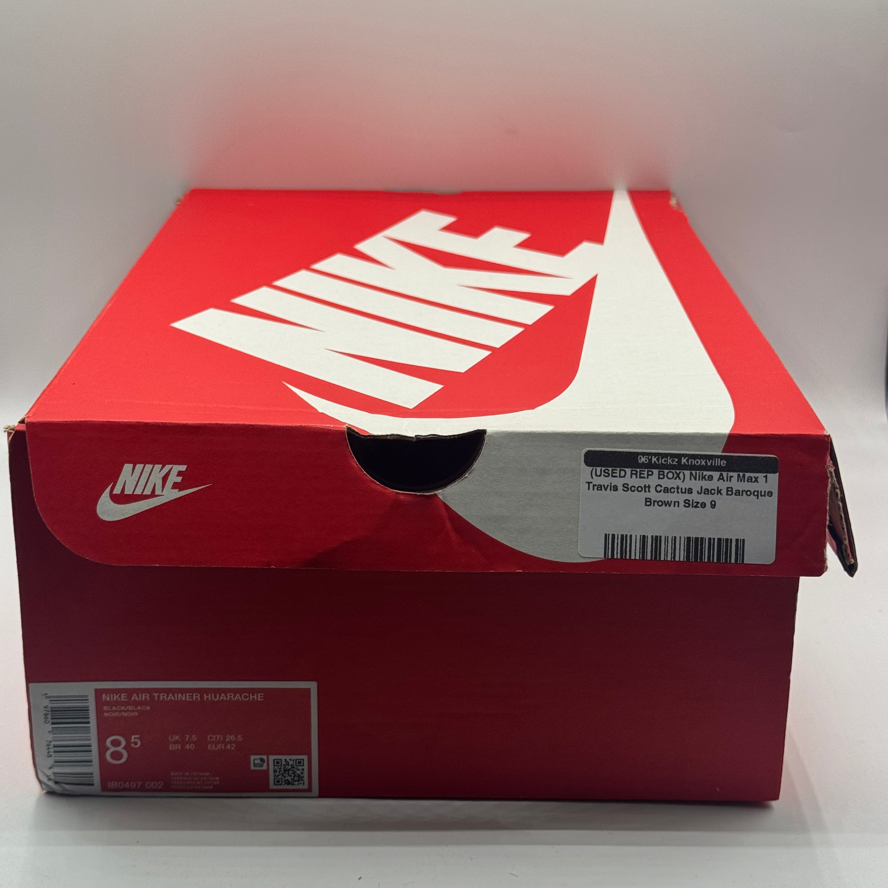 (USED REP BOX) Nike Air Max 1 Travis Scott Cactus Jack Baroque Brown Size 9