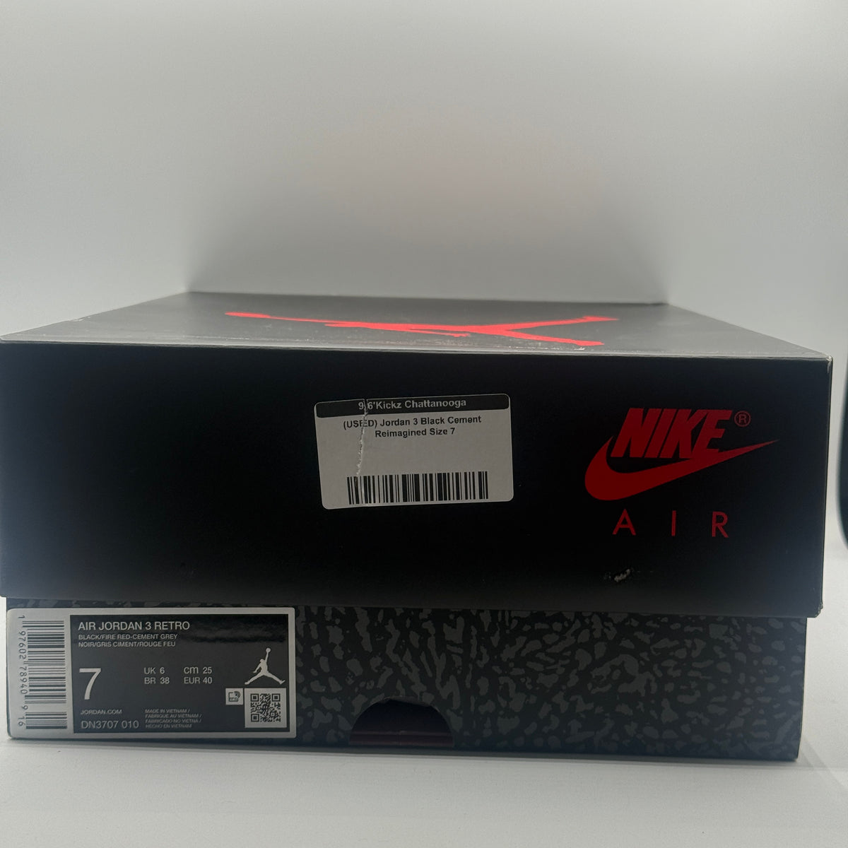 (USED) Jordan 3 Black Cement Reimagined Size 7