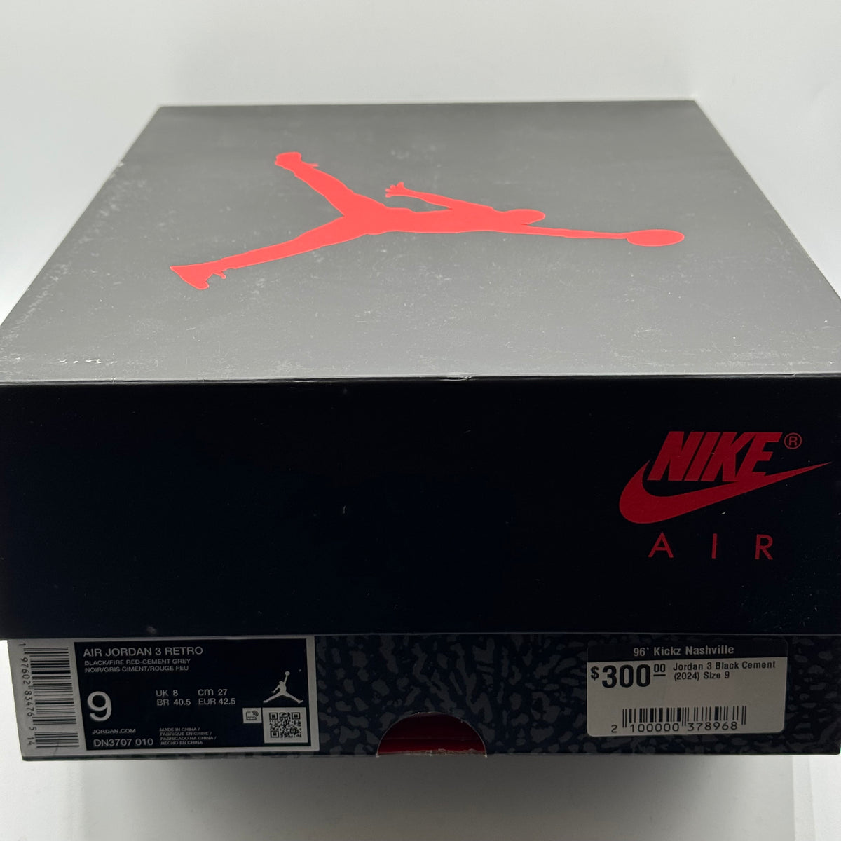 (USED) Jordan 3 Black Cement (2024) Size 9