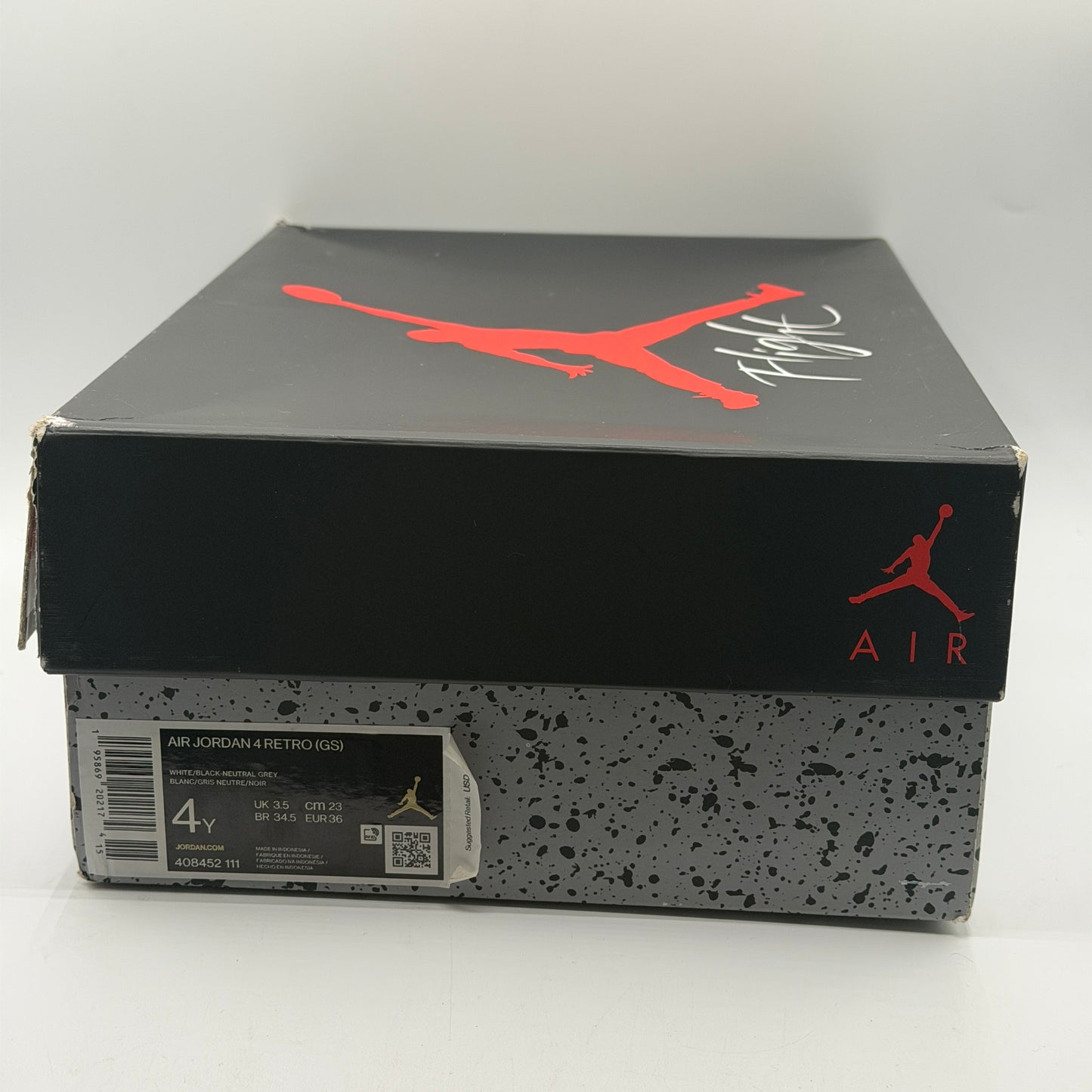 (USED) Jordan 4 Retro Military Black Size 4Y