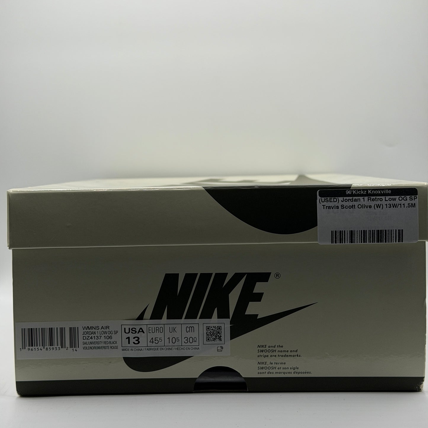 (USED) Jordan 1 Retro Low OG SP Travis Scott Olive (W) 13W/11.5M