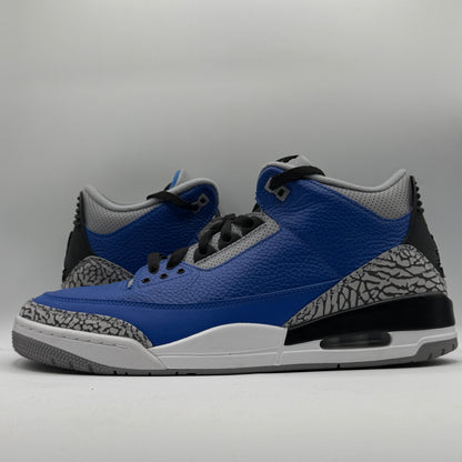 (USED No Box) Jordan 3 Retro Varsity Royal Cement Size 13