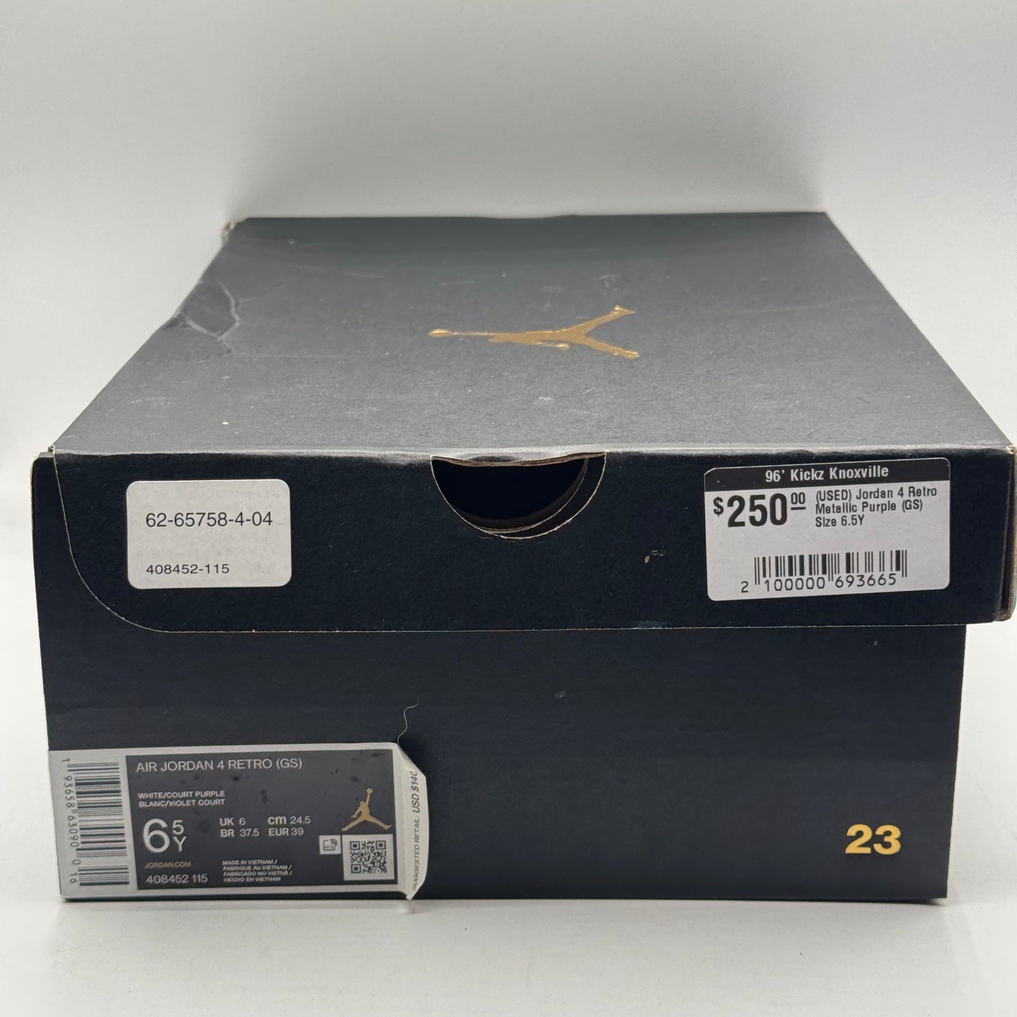 (USED) Jordan 4 Retro Metallic Purple (GS) Size 6.5Y