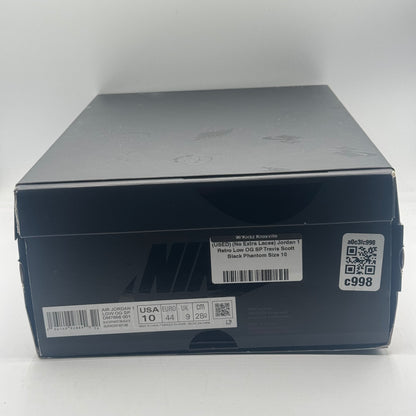 (USED) (No Extra Laces) Jordan 1 Retro Low OG SP Travis Scott Black Phantom Size 10
