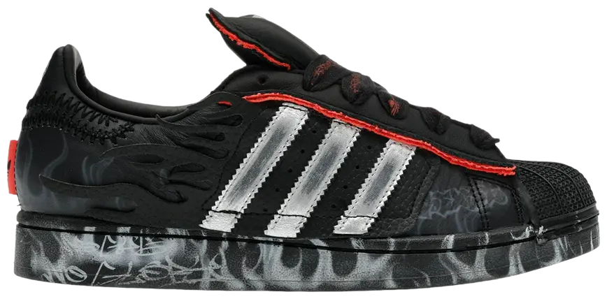 (REP BOX DS) Hellstar x adidas Superstar 2 Black Flame