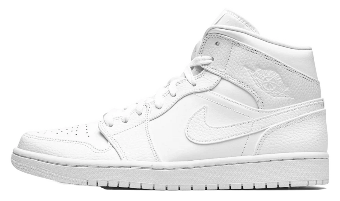 Jordan 1 Mid Triple White