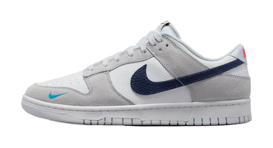 Nike Dunk Low White Grey Navy Aqua Mini Swoosh