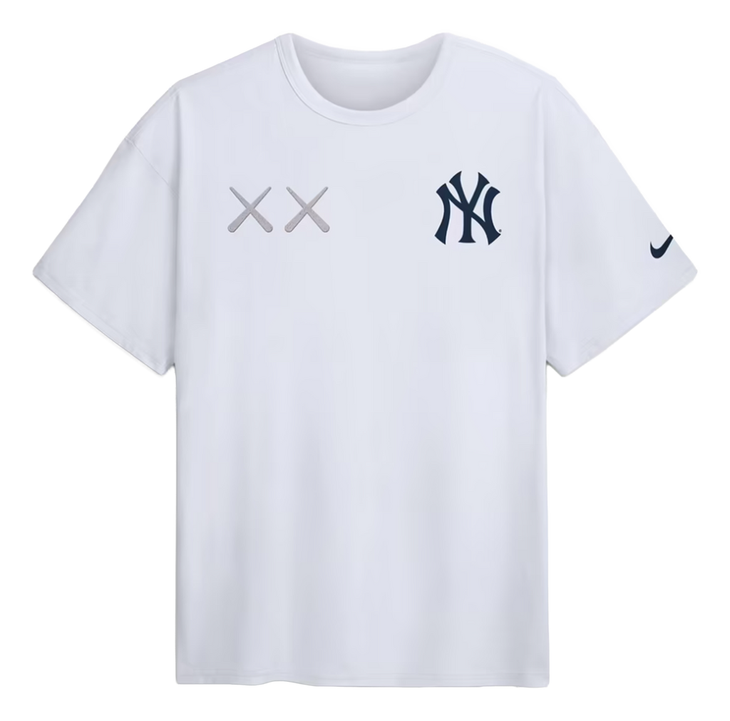 KAWS Nike MLB Fanatics Fest Elevated Max 90 New York Yankees White Tee