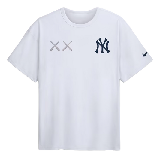 KAWS Nike MLB Fanatics Fest Elevated Max 90 New York Yankees White Tee