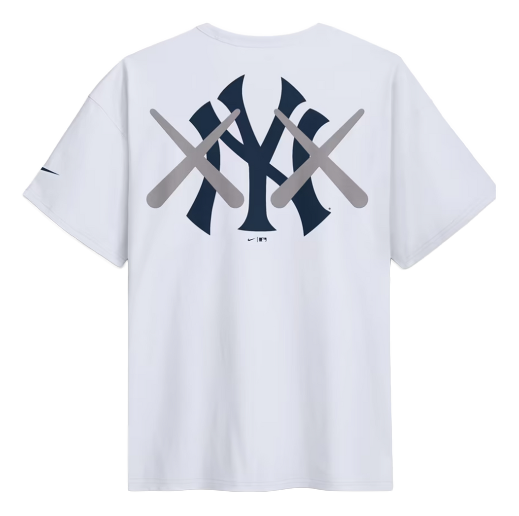 KAWS Nike MLB Fanatics Fest Elevated Max 90 New York Yankees White Tee
