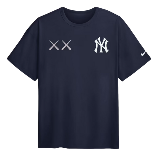 KAWS Nike MLB Fanatics Fest Elevated Max 90 New York Yankees Navy Tee