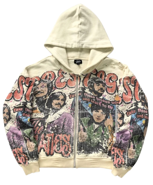Prestige Black Beatles Zip Hoodie