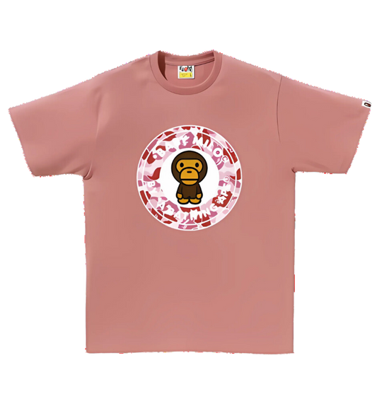 Bape ABC Camo Milo Busy Works T-Shirt (Coral) Size Medium