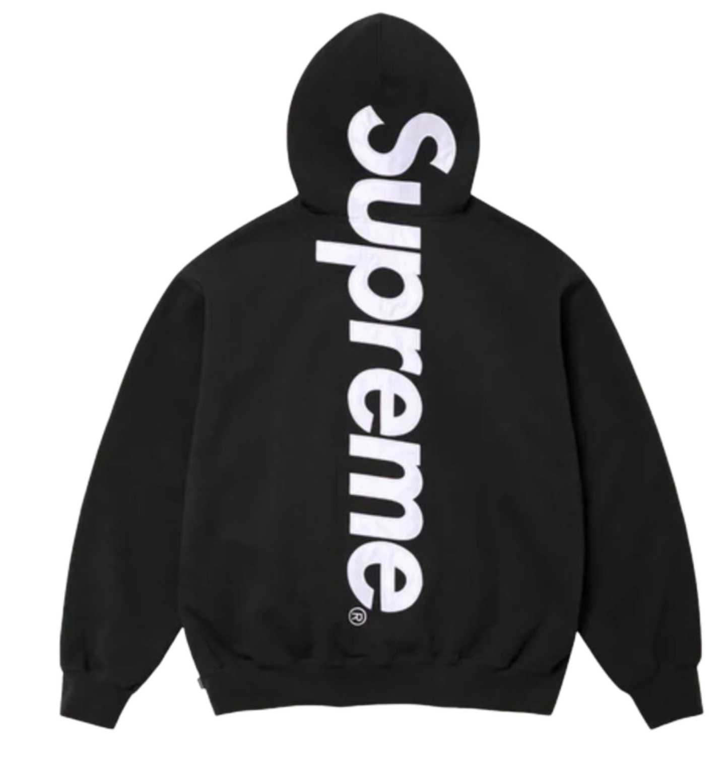 Supreme Satin Logo Hoodie Black