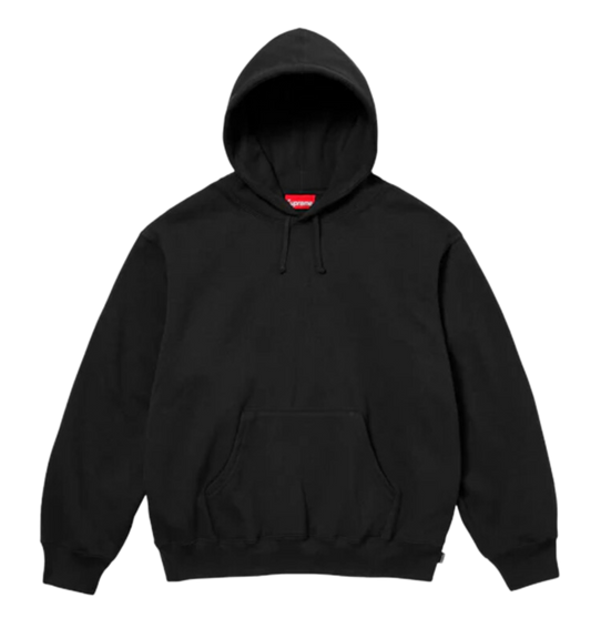 Supreme Satin Logo Hoodie Black