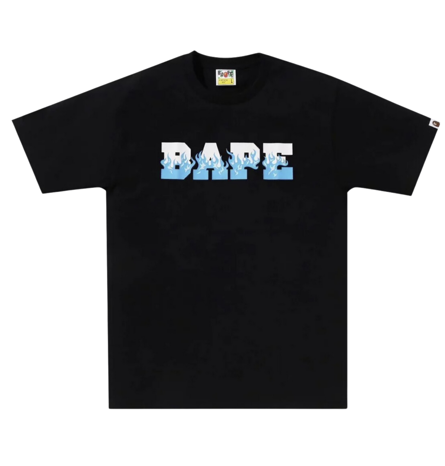 Bape Blue Flame Logo T-Shirt (Black)