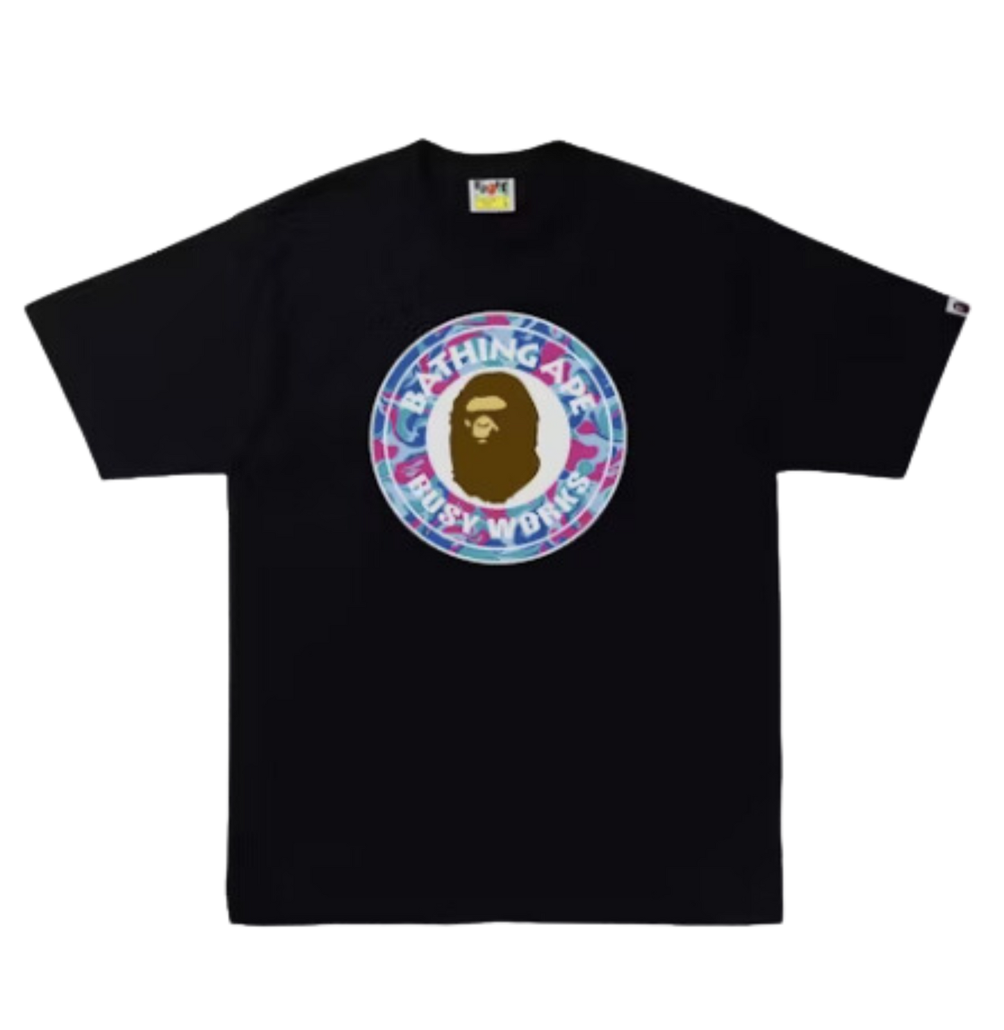 Bape Marble Camo Busy Works Ape Head T-Shirt (Black)