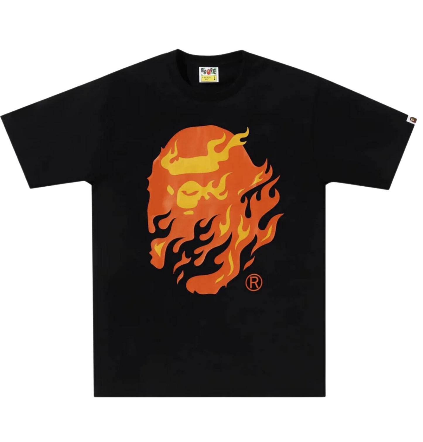 Bape Red Flame Ape Head T-Shirt (Black)