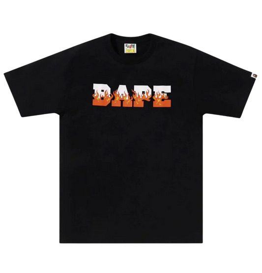 Bape Red Flame Logo T-Shirt (Black)